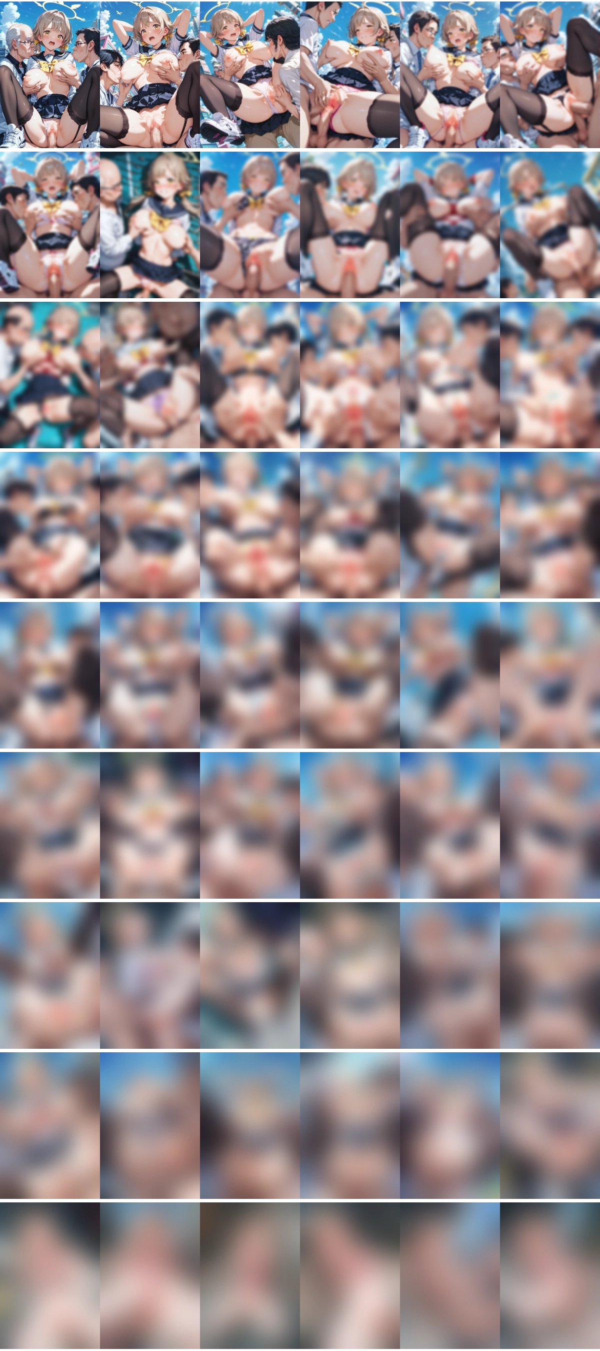 乳を吸われマンコをくぱぁされて犯される阿慈谷ヒフミちゃんのAIエロ画像 54pic【ブルーアーカイブ】