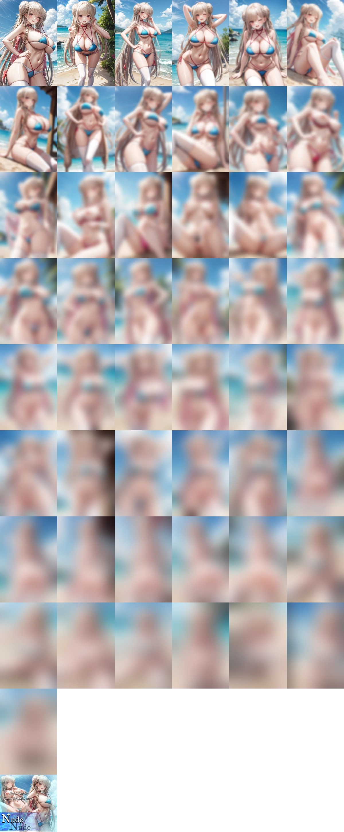 アズールレーン フォーミダブル 水着 nude 1 のAIエロ画像 50pic