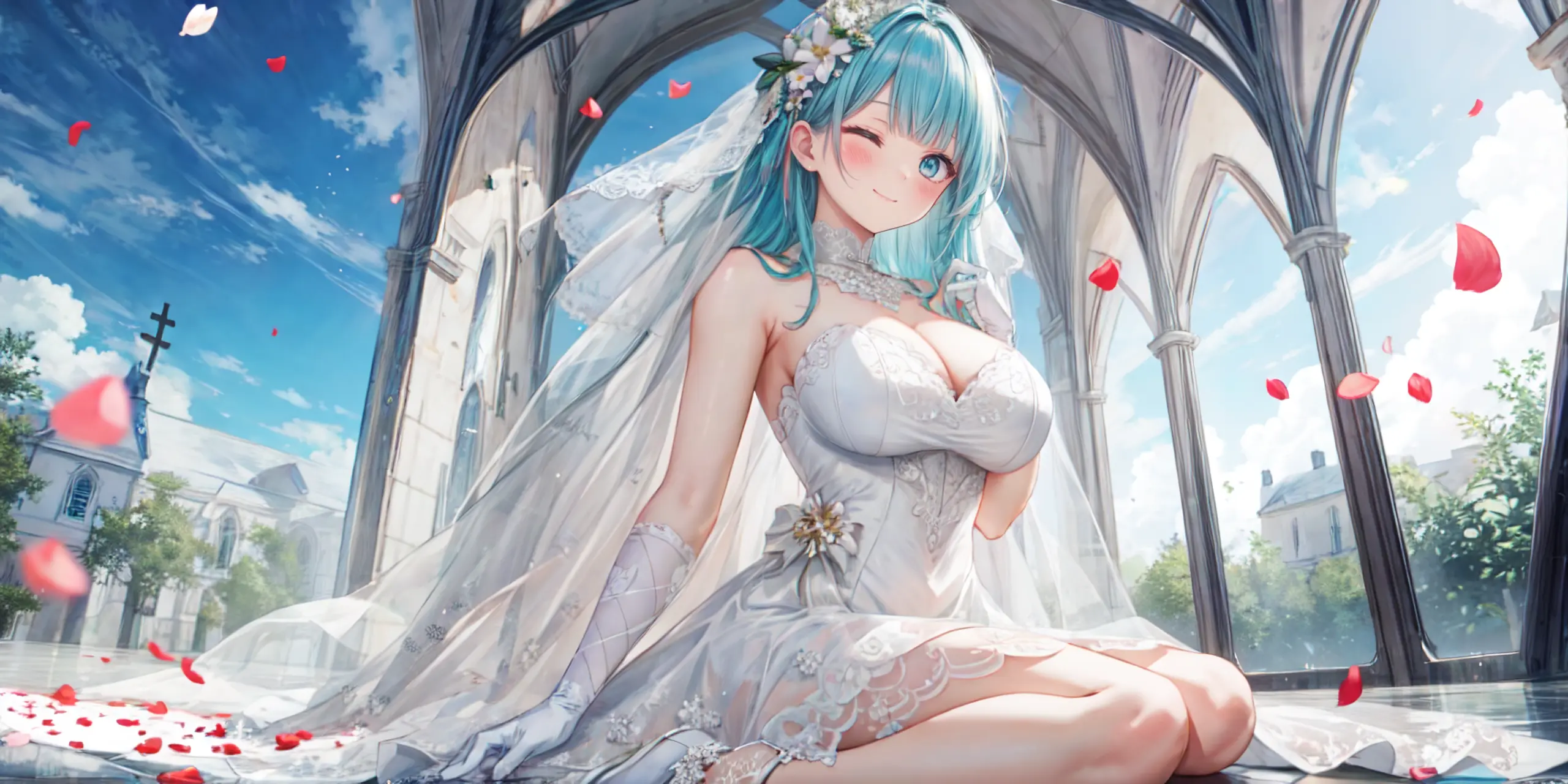 HENTAI-AI 6月カバーイラスト(ジューンブライドバージョン) 30pic AI生成エロ画像-79805