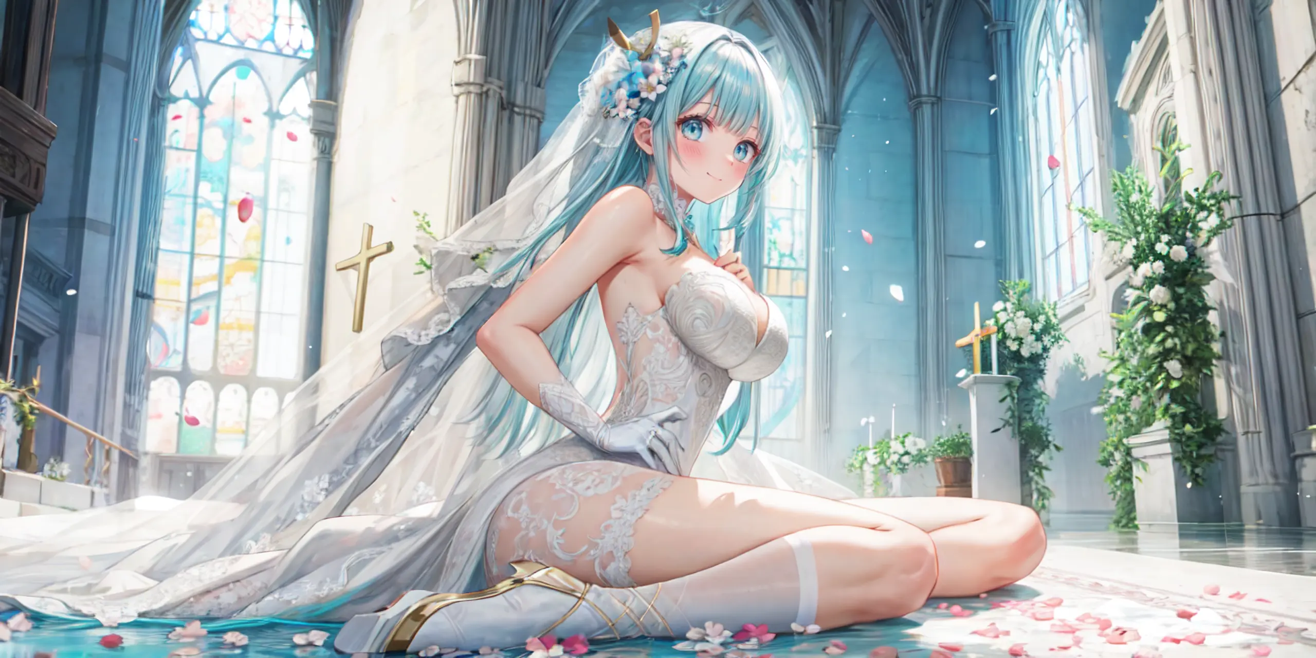 HENTAI-AI 6月カバーイラスト(ジューンブライドバージョン) 30pic AI生成エロ画像-79813